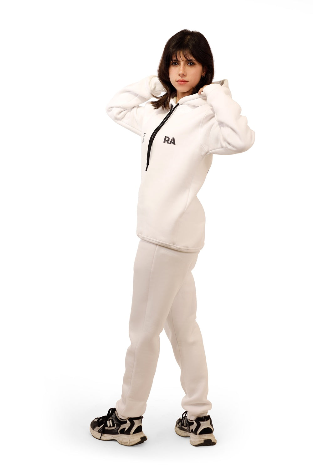 8Track Fit White Hoodie