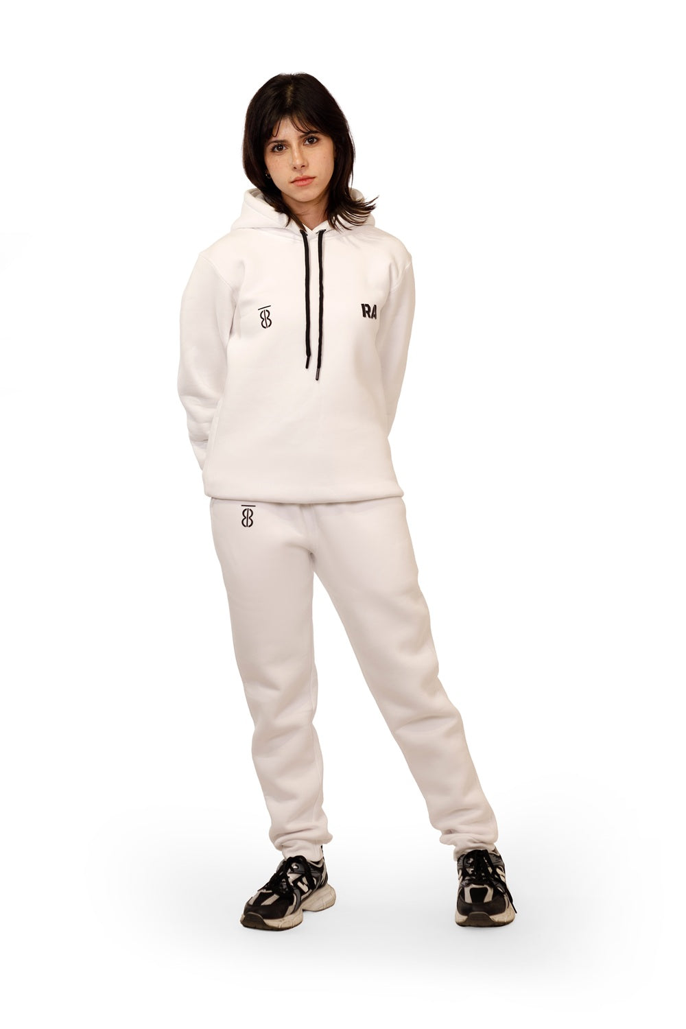 8Track Fit White Hoodie