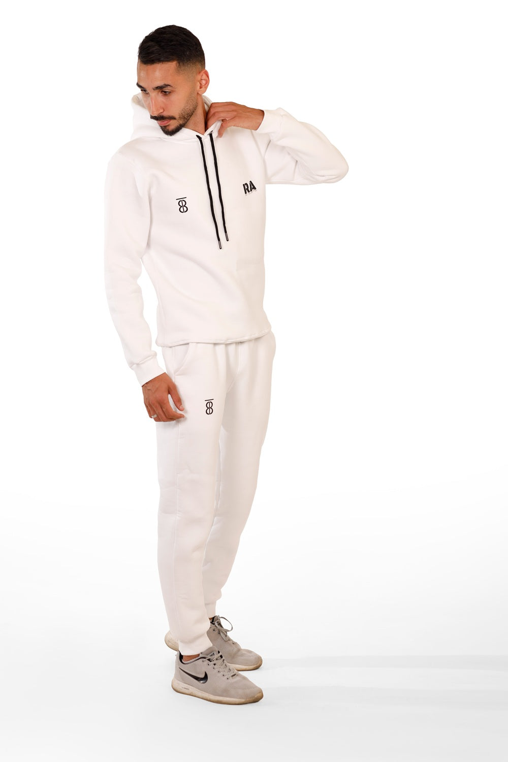 8Track Fit White Hoodie